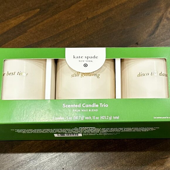 kate spade new york x Target - 3ct Ceramic Jar Candle Set Cream/Green/Pink/Blue - Picture 1 of 4